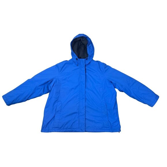L.L. Bean Winter Warmer Coat Jacket Women's Plus Size 3X Royal Blue Fleece Lined - Picture 1 of 14